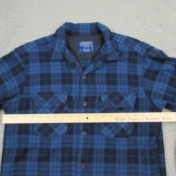 Pendleton Mens Original Board Shirt size M‎ Wool Flannel Buffalo Plaid Blue - Picture 6 of 8